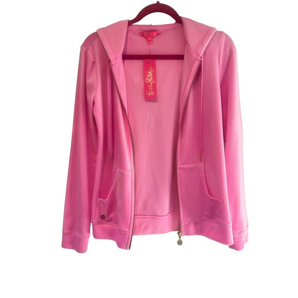 Lilly Pulitzer Larina Velour Zip Up Hoodie Lilac Rose XS - Picture 5 of 10